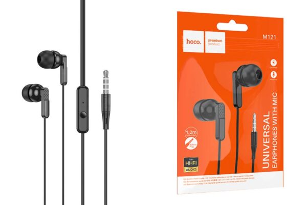 6942007612661-4 Hoco M121 Bright universal earphones with microphone black