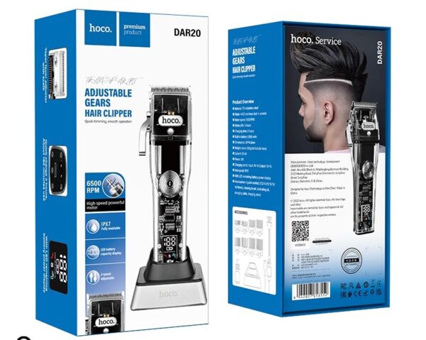 Hoco DAR20 Lucky transparent electric hair clipper black