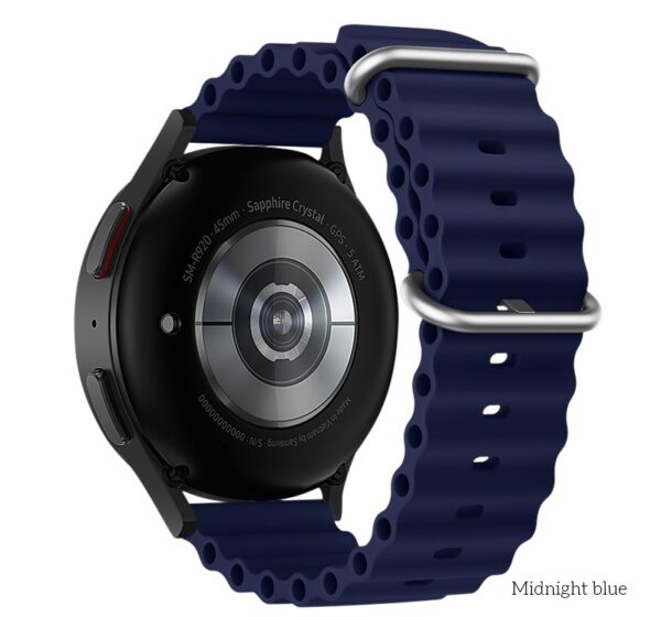 6942007614627 Hoco WH01 Flexible series marine double buckle silicone watchband(22mm) midnight blue