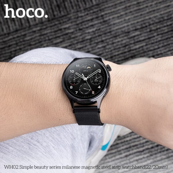 Hoco WH02 Simple beauty series milanese magnetic steel strip watchband(20mm) black