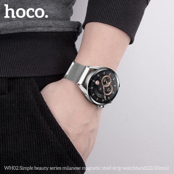 Hoco WH02 Simple beauty series milanese magnetic steel strip watchband(20mm) black