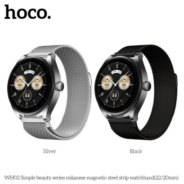 Hoco WH02 Simple beauty series milanese magnetic steel strip watchband(22mm) black