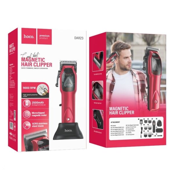 Hoco DAR23 Cool tool magnetic hair clipper(EU) red