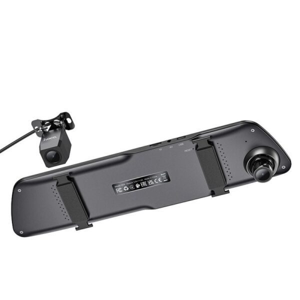 Hoco DV4 4.5-inch rearview mirror driving recorder(dual-channel) iron gray
