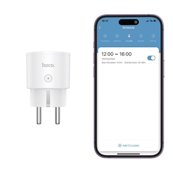6942007616959 Hoco AC16 Veloz smart socket(EU/GER) white