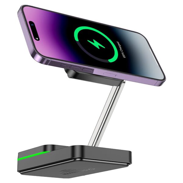 Hoco CQ10 Consuelo folding 3-in-1 wireless fast charger black