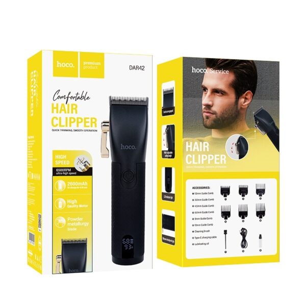 Hoco DAR42 Precious leather case electric hair clipper black