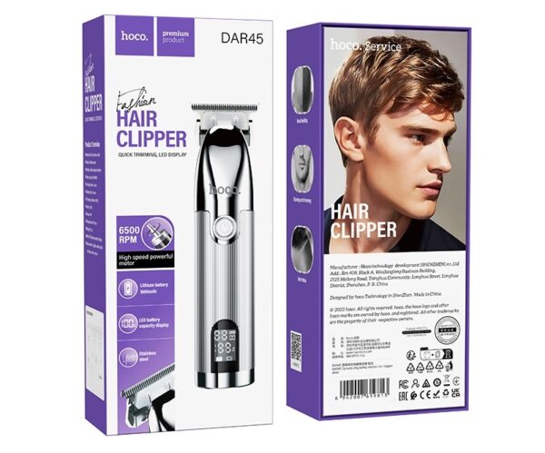 Hoco DAR45 Dynasty engraving electric hair clipper silver