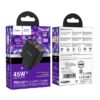 Hoco CS43A Smart PD45W(2C) charger(EU) black