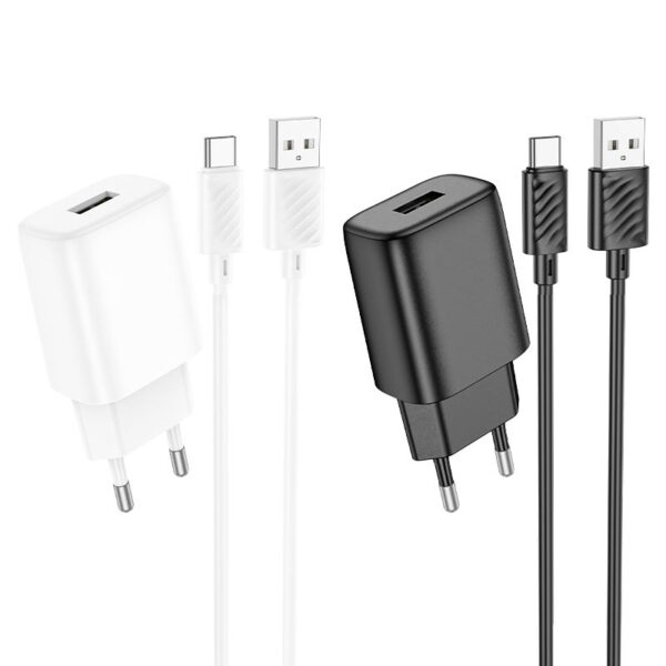 Hoco C134A Solid single-port charger set(iP)(EU) black