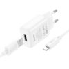 Hoco C134A Solid single-port charger set(iP)(EU) white