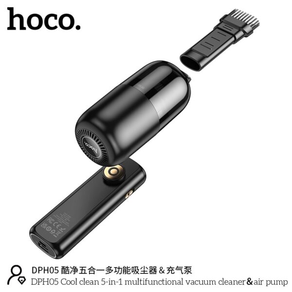 Hoco DPH05 Cool clean 5-in-1 multifunctional vacuum cleaner＆air pump black