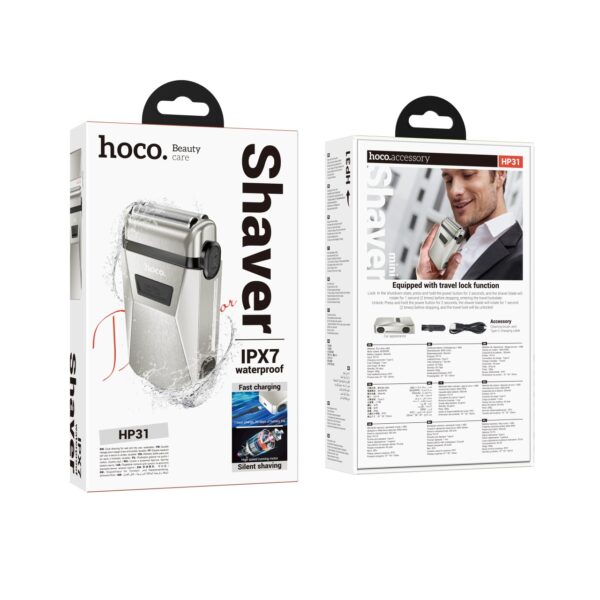 Hoco HP31 zinc alloy double-razor shaver metal gray