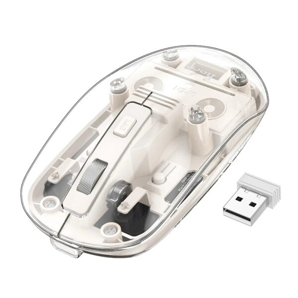 Hoco GM29 Mysterious dual-mode silent wireless mouse space white