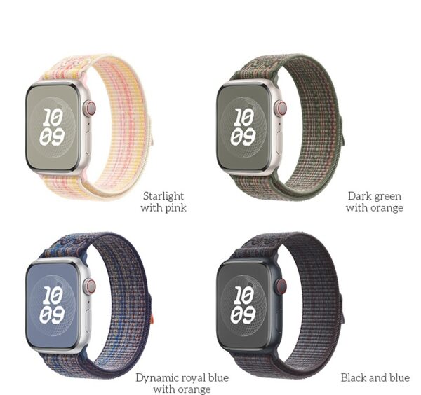 6942007626446-2 Hoco iWatch WA25 Original series nylon strap(38/40/41mm) black and blue