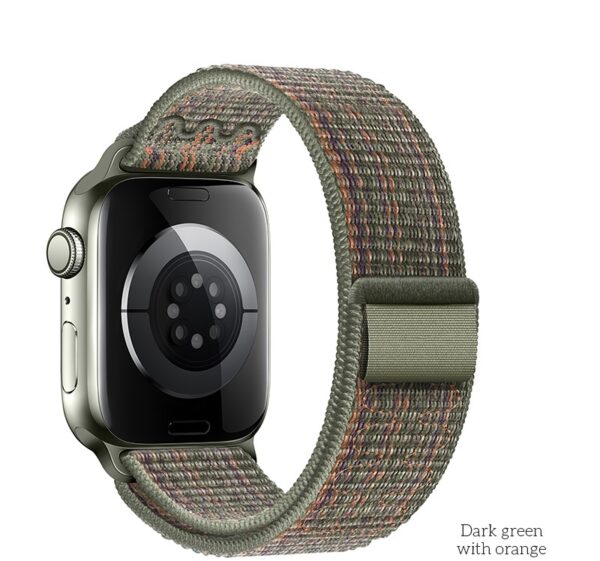 6942007626484 Hoco iWatch WA25 Original series nylon strap(38/40/41mm) dark green with orange