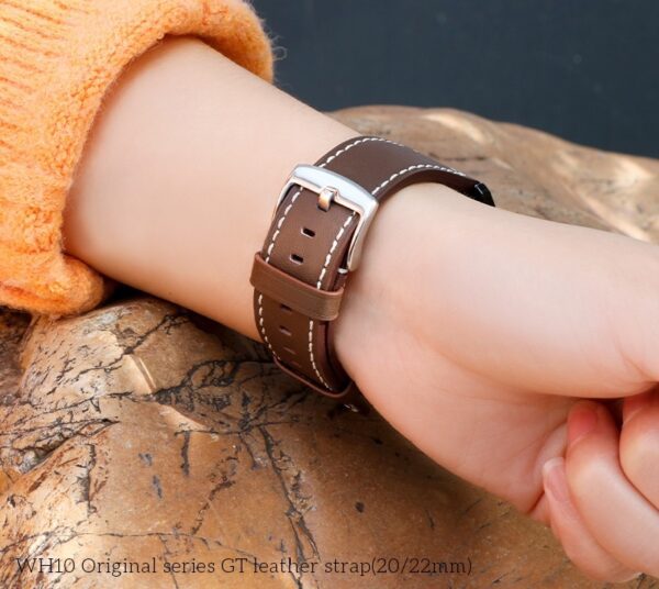 6942007627061-4 Hoco WH10 Original series GT leather strap(20mm) coffee
