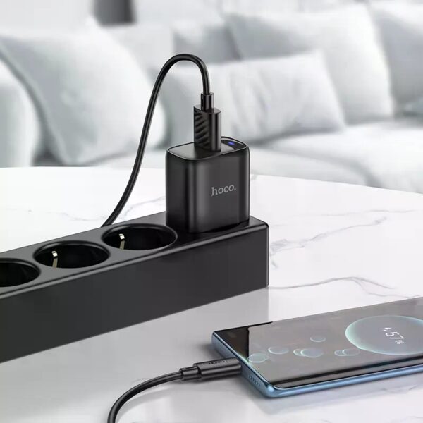 Hoco C140A Smart single port QC3.0 charger set(Micro)(EU) black