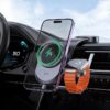 Hoco HW28 Excelso 2-in-1 wireless fast charging car holder(center console) black gray