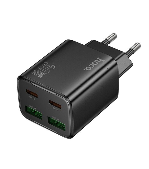 Hoco N56 Fundador four-port PD30W(2C2A) charger(EU) black