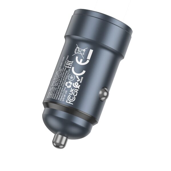 Hoco Z57 Glorious single-port PD30W car charger set(C to iP) metal gray