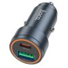 Hoco Z57A Glorious PD30W+QC3.0 car charger set(C to iP) metal gray