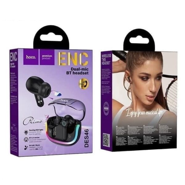 Hoco DES46 Primo dual-mic ENC BT headset black