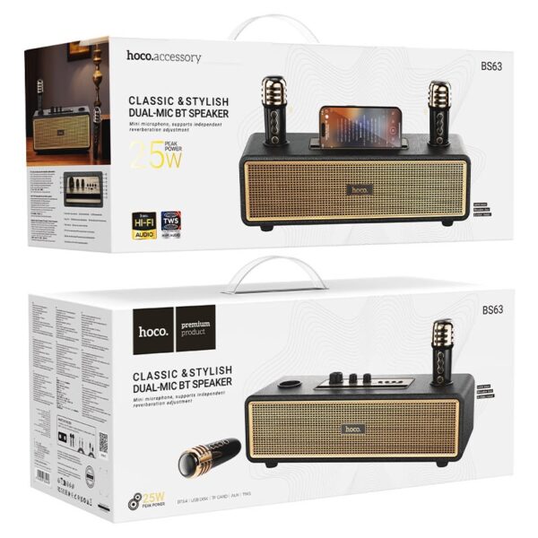 Hoco BS63 Graceful wireless dual-mic BT speaker black
