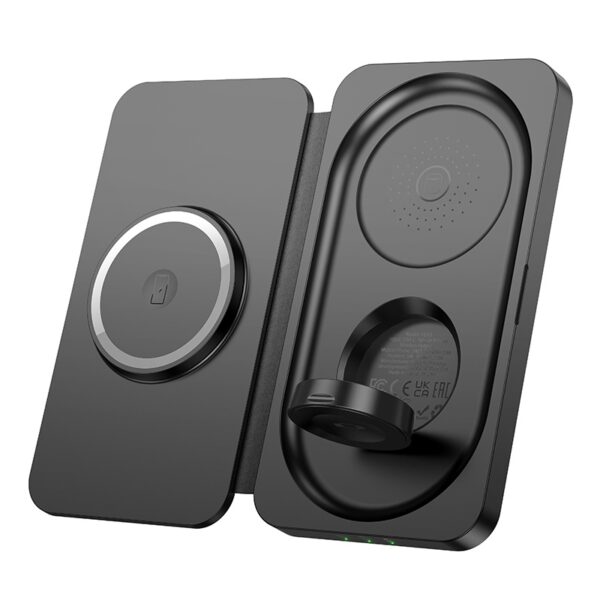 Hoco CQ13 Triumph 3-in-1 travel folding wireless fast charger black