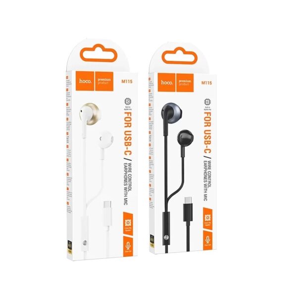 Hoco M115 Sagacious universal earphones with microphone Type-C black
