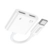 Hoco DUP08 Stream dual Type-C digital audio converter white