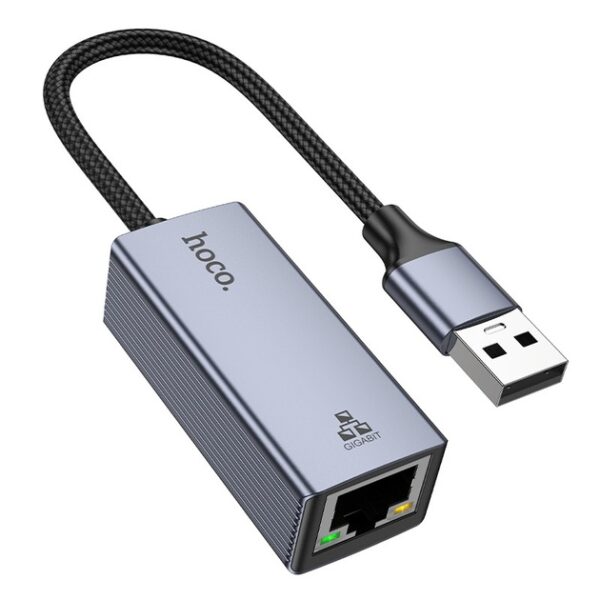 Hoco UA37 USB ethernet adapter(1000 Mbps) metal gray