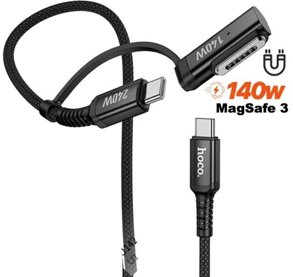 6942007648943-2 Hoco U142 2-in-1 magnetic charging data cableC to C/Mag3 black