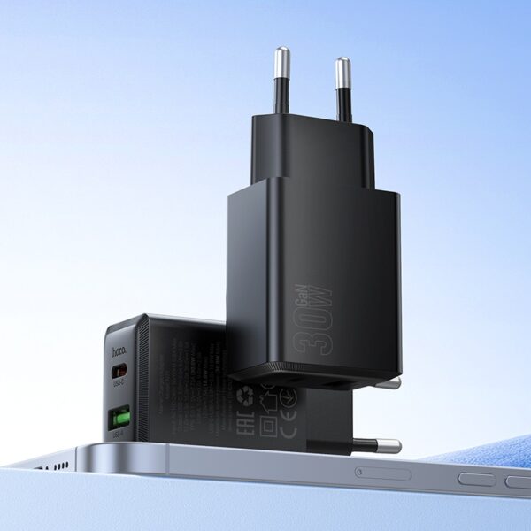 Hoco N71 Nuevo PD30W+QC3.0 charger set(C to iP)(EU) black