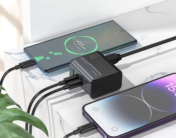 Hoco CS76A Star Speed PD70W(2C1A) charger(EU) midnight black