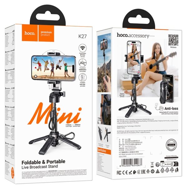 Hoco K27 Magic portable mini live broadcast stand black