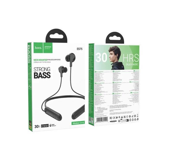 6942007654524-3 Hoco ES75 Niya neck-hanging BT headset black