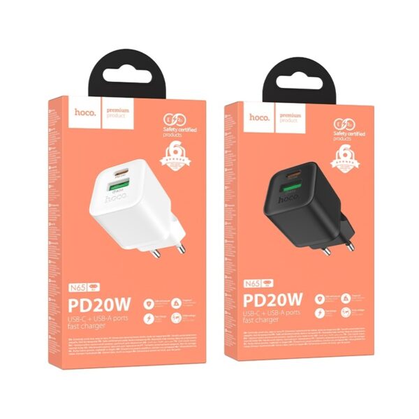 Hoco N65 Ingenious PD20W+QC3.0 charger(EU) white