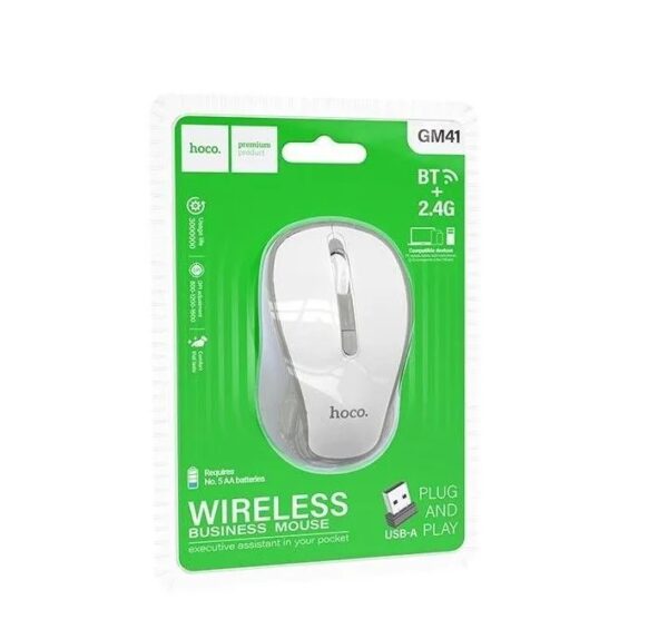Hoco GM41 Exciting dual-mode business wireless mouse white