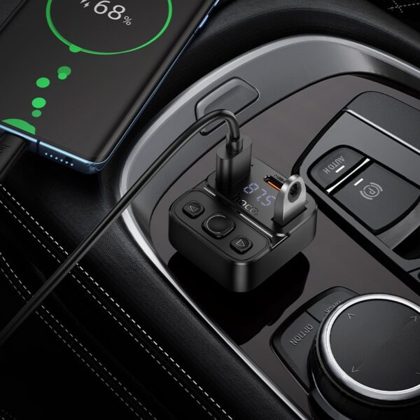 Hoco E87 Delta 35W(1A1C) car BT FM transmitter black