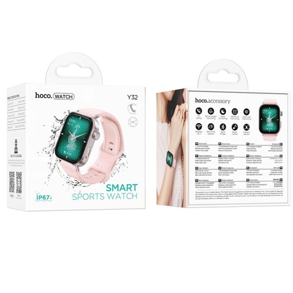 Hoco Y32 Smart sports watch(call version) pink