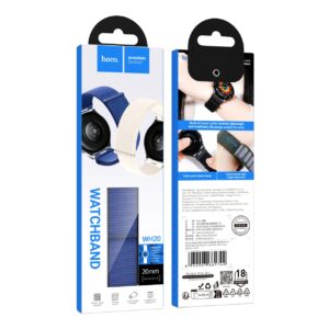 Hoco WH22 Flexible series push-type silicone strap(20mm) deep sea blue