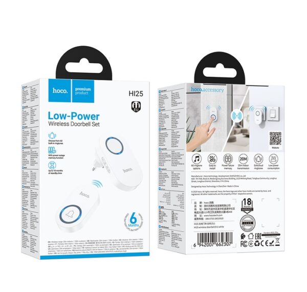 Hoco HI25 wireless doorbell(EU) white