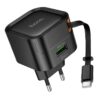Hoco C154A Changer PD20W+QC3.0 charger with telescopic cable(EU) black
