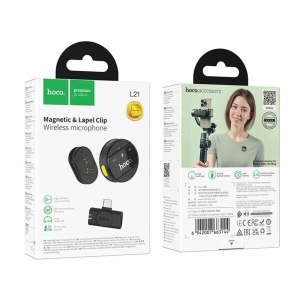 Hoco L21 Charm wireless microphone Type-C black