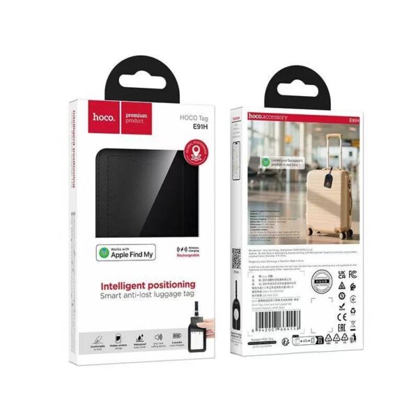 Hoco E91H Tiger smart anti-lost luggage tag(wireless charging model) black