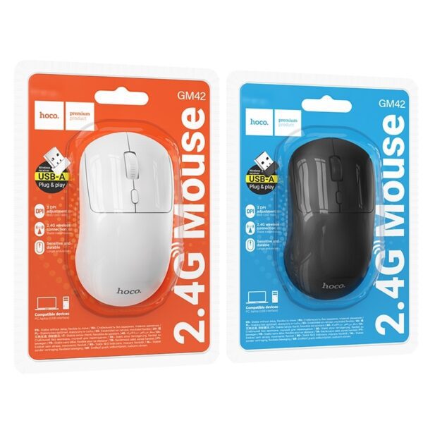 Hoco GM42 Platino 2.4G wireless mouse white