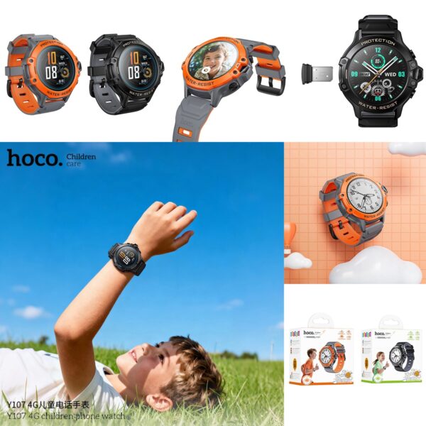 Hoco Y107 4G children phone watch black