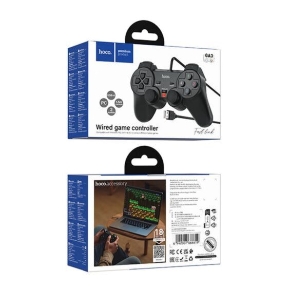 6942007666619-2 Hoco GA3 Fast link wired game controller black
