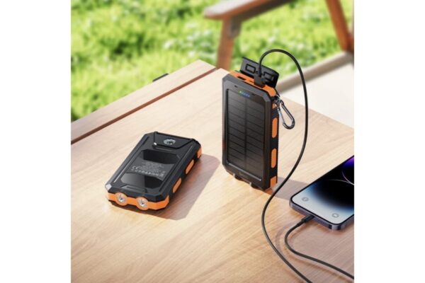 Hoco J164 Platinum solar dual lighting power bank(8000mAh) black